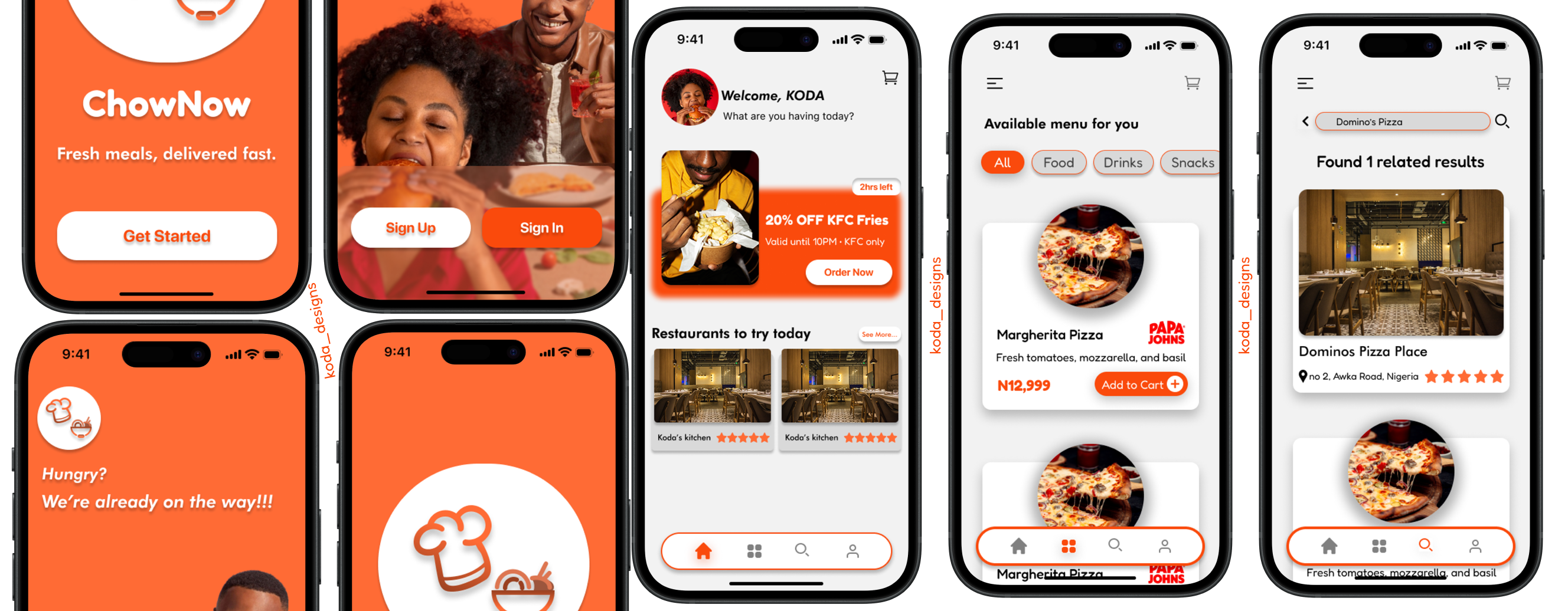 Chow Now interface design