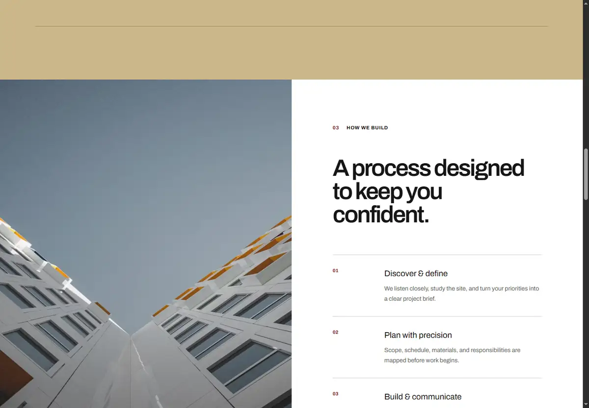 OSUKO four-step construction process section